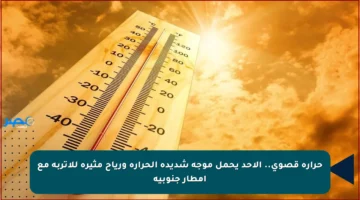 حرارة قصوى.. الأحد يحمل موجة شديدة الحرارة ورياح مثيرة للأتربة مع أمطار جنوبية